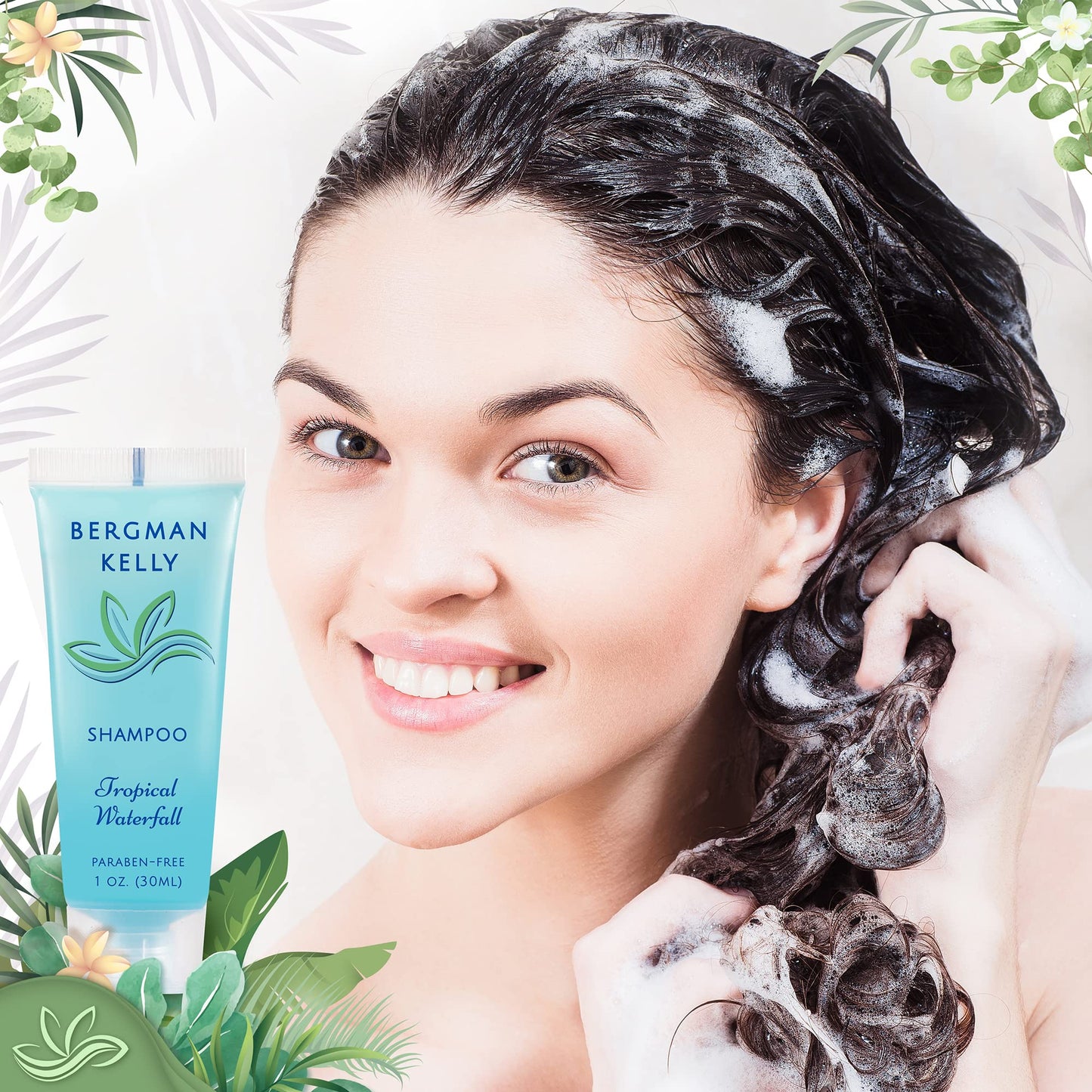 Bergman Kelly - Travel Shampoo and Conditioner Set - 1 fl oz, 100 Pieces, Tropical Waterfall - Delight Your Guests with Invigorating and Refreshing Beauty & Personal Care BERGMAN KELLY