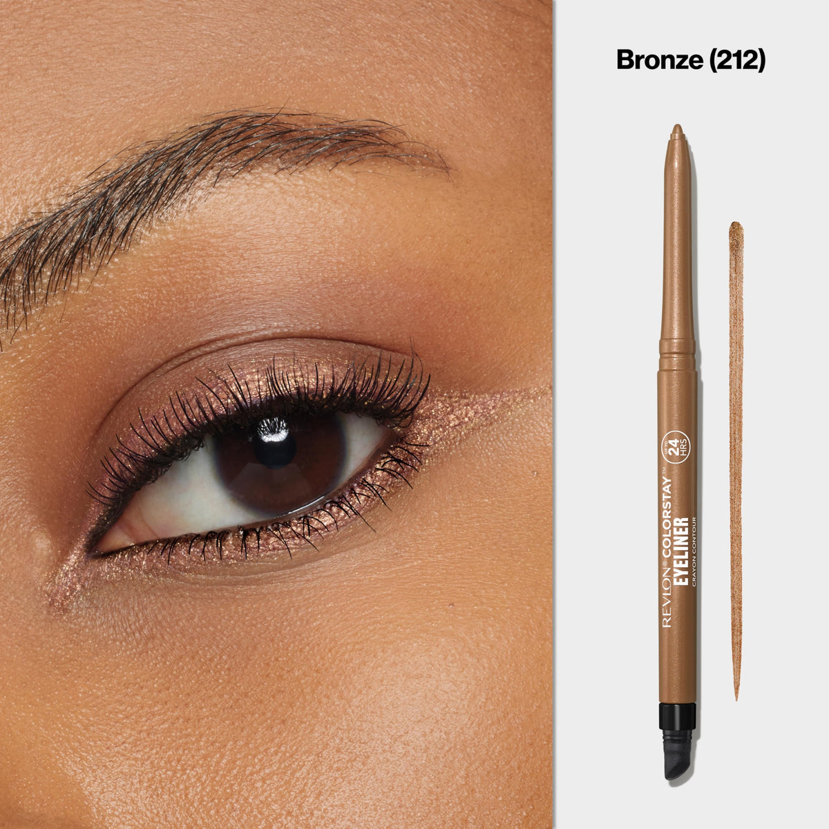 REVLON ColorStay Pencil Waterproof Eyeliner, Smudge-Proof, Eye Makeup with Built-In Sharpener, 212 Bronze, 0.01 oz Beauty & Personal Care REVLON