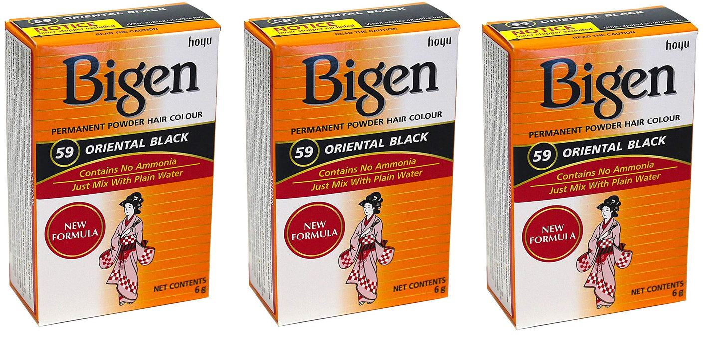 Bigen Permanent Powder Hair Color 59 Oriental Black 1 ea (Pack of 3) Beauty & Personal Care Bigen