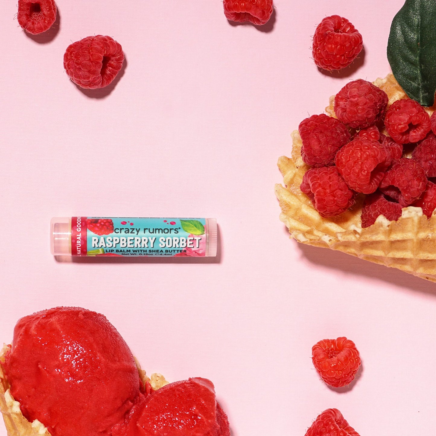 Crazy Rumors Raspberry Sorbet Lip Balm. 100% Natural, Vegan, Plant-Based, Made in USA (1-Pack) Beauty and Personal Care Crazy Rumors
