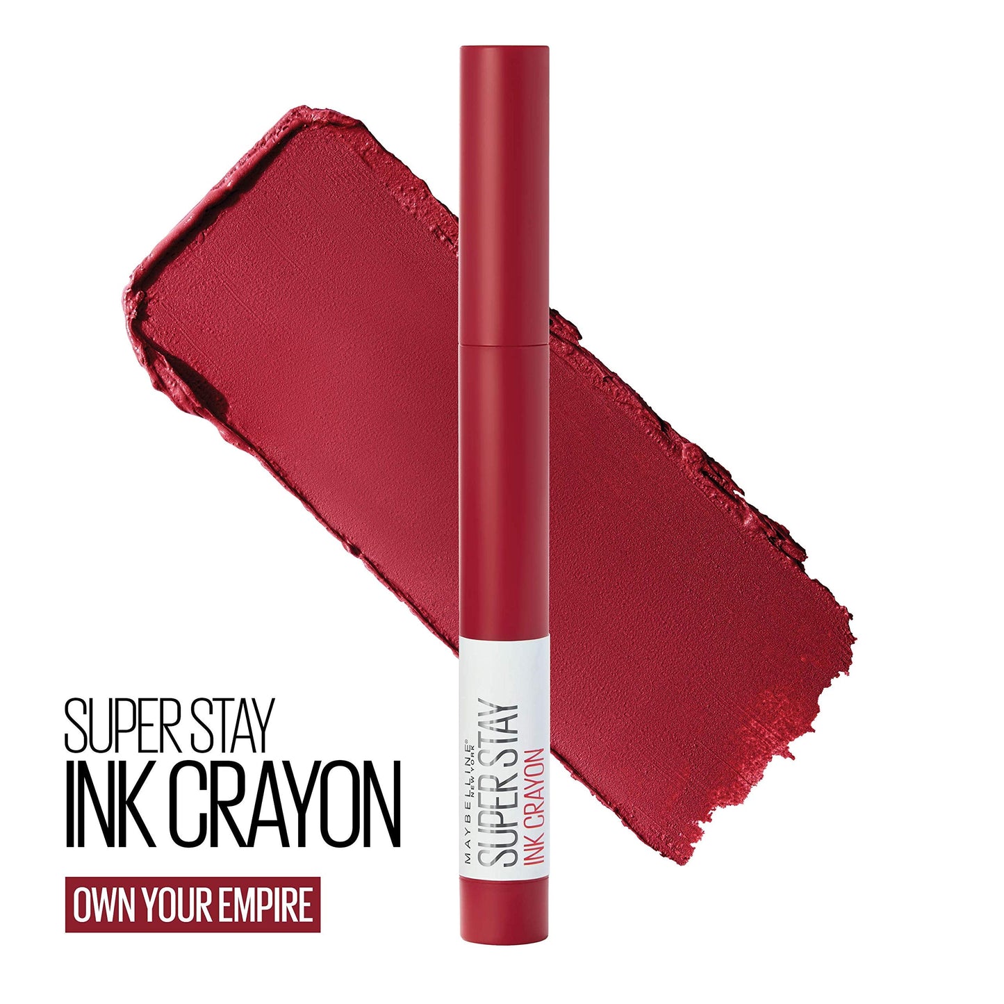 Maybelline Super Stay Ink Crayon Lipstick Makeup, Precision Tip Matte Lip Crayon with Built-in Sharpener, Longwear Up To 8Hrs, Own Your Empire, Blue Beauty & Personal Care MAYBELLINE