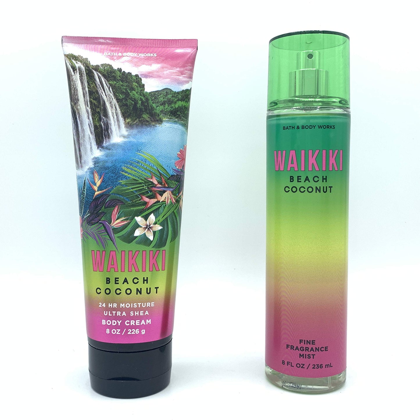 Bath and Body Works Waikiki Beach Coconut 2020 Edition 8oz Body Cream and 8oz Fine Fragrance Mist 2-Piece Bundle, Regular Sizes Beauty & Personal Care Bath & Body Works