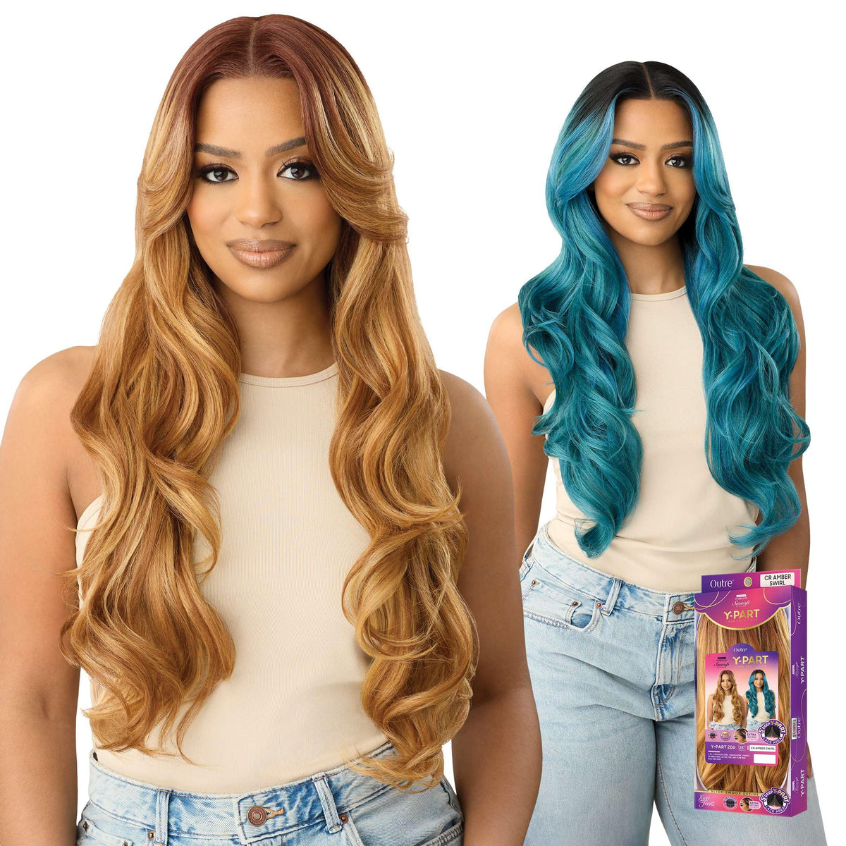 Outre Lace Front Wig - Perfect Hair Line - Swoop Series Y-Part 206 (DARK BROWN 2)