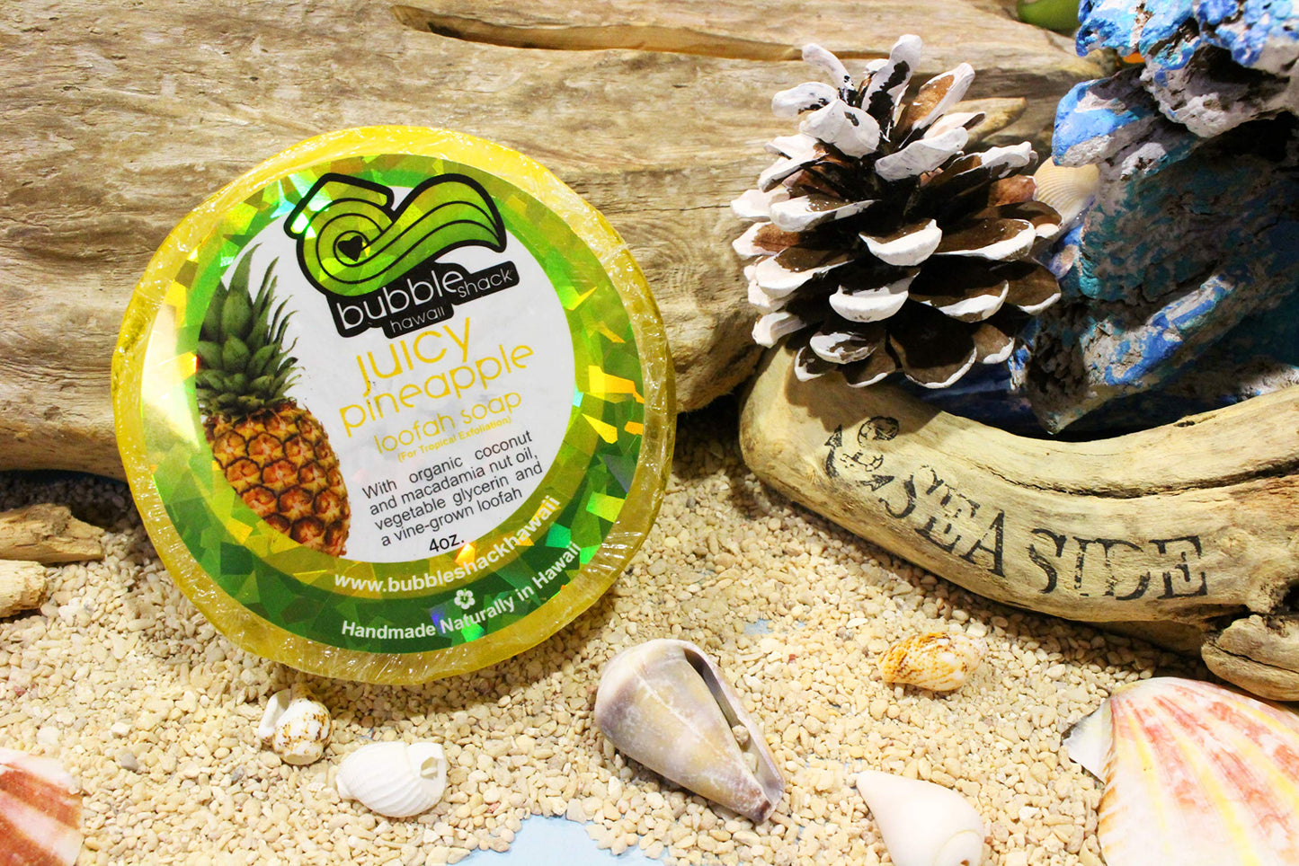 Bubble Shack Hawaii Juicy Pineapple Loofah Lather Soap Bar Beauty & Personal Care Bubble Shack Hawaii