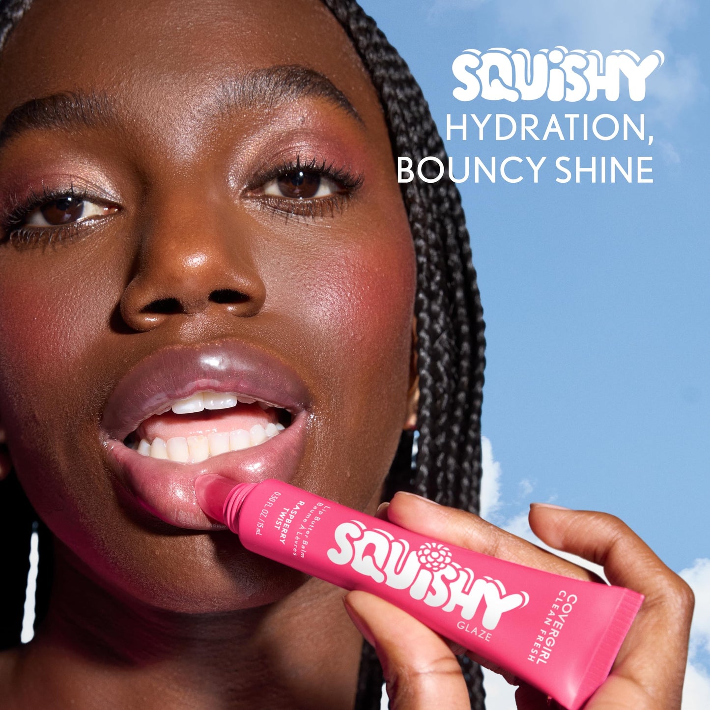 COVERGIRL Clean Fresh Squishy Glaze™ Lip Butter Balm, Flavored, Non-Sticky, with Vitamin E & Shea Butter - 160 Fresh Plum (Sheer Burgundy Plum) Beauty and Personal Care COVERGIRL