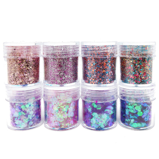 allydrew Chunky Glitter for Hair Face Makeup Nail Art Decoration (8 Colors), Purple Party Beauty & Personal Care allydrew