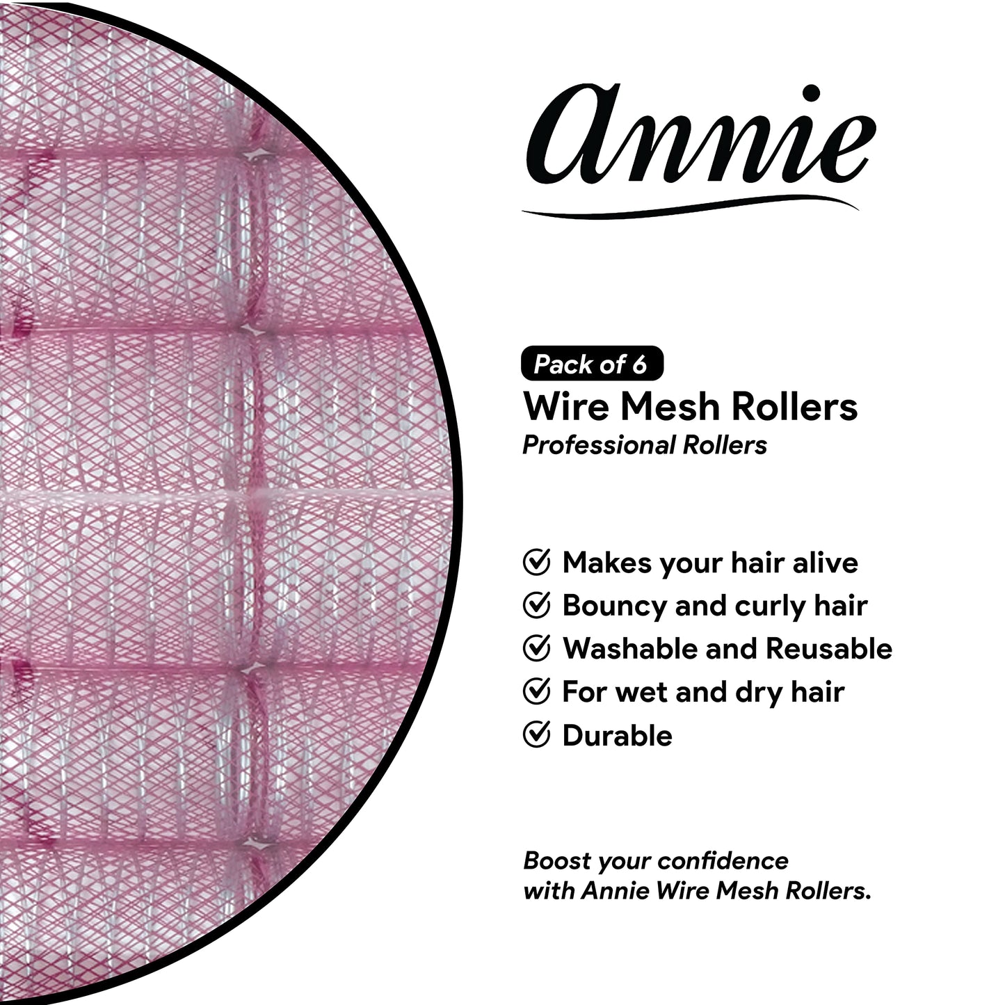 Annie 1-3/4" Jumbo Wire Mesh Hair Rollers - 6 Pcs Beauty & Personal Care Annie