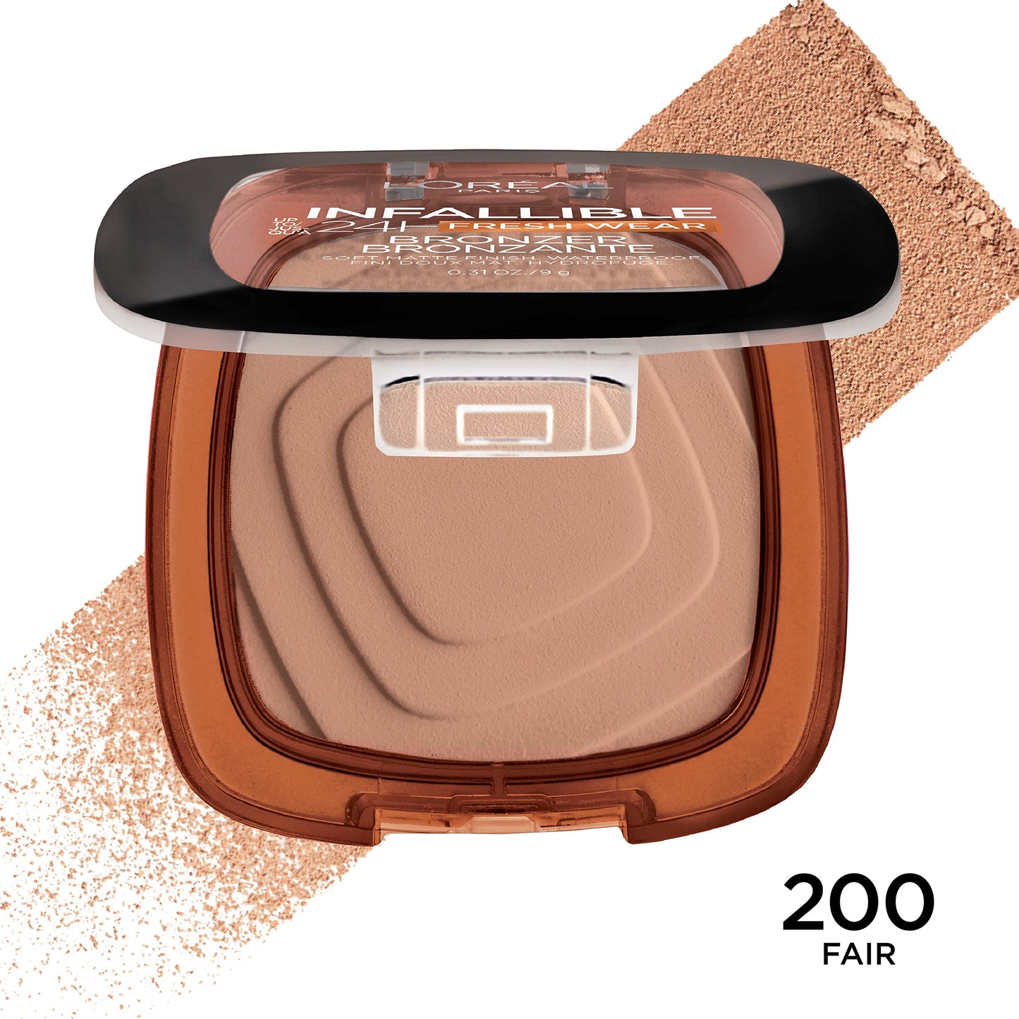 L'Oreal Paris Infallible Up to 24H Fresh Wear Soft Matte Longwear Bronzer. Waterproof, heatproof, transfer, humidity and sweatproof, Fair, 0.31 oz Beauty & Personal Care L'Oreal Paris