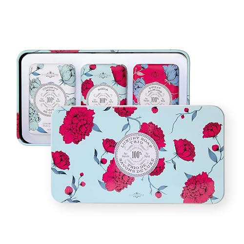 La Chatelaine Luxury Bar Soap Trio Gift Set Tin | Made in France | Natural and Organic | Shea Butter Formula | 3 x 7 oz / 200g -Aqua Soap Trio Beauty & Personal Care La Chatelaine