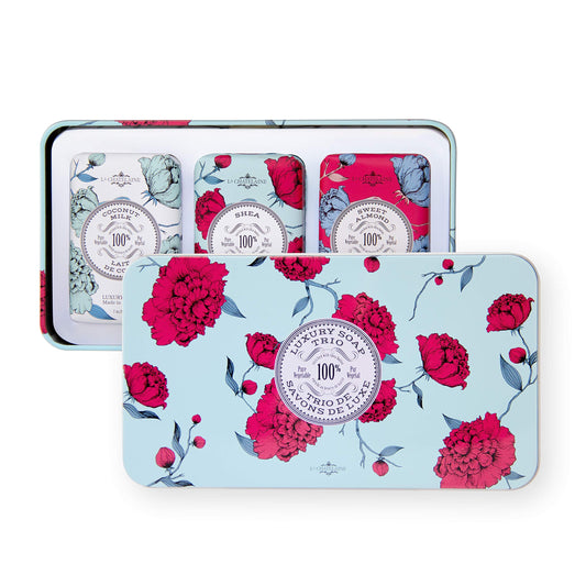 La Chatelaine Luxury Bar Soap Trio Gift Set Tin | Made in France | Natural and Organic | Shea Butter Formula | 3 x 7 oz / 200g -Aqua Soap Trio Beauty & Personal Care La Chatelaine