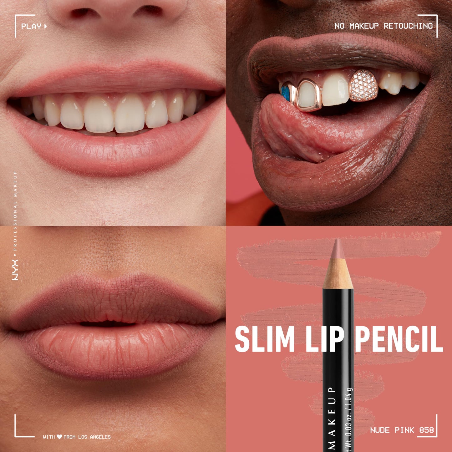 NYX PROFESSIONAL MAKEUP Slim Lip Pencil, Long-Lasting Creamy Lip Liner - Nude Pink Beauty & Personal Care NYX PROFESSIONAL MAKEUP