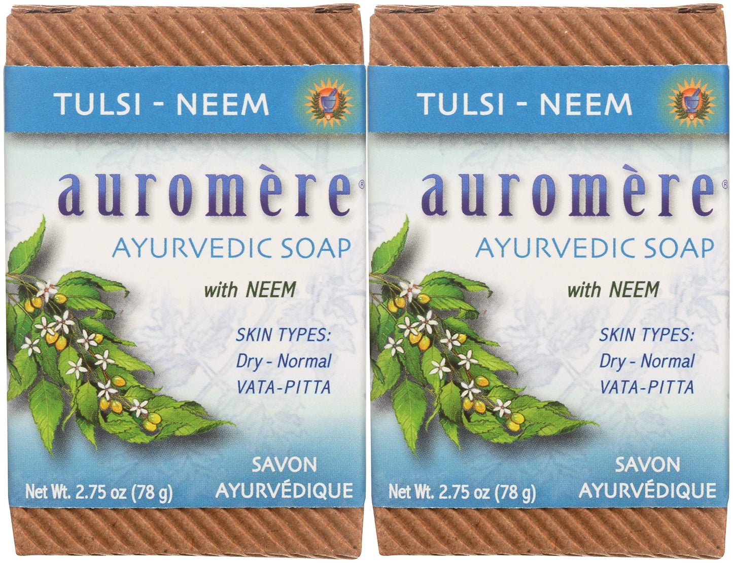 Auromere Ayurvedic Bar Soap, Tulsi Neem - Eco Friendly, Handmade, Vegan, Cruelty Free, Natural, Non GMO (2.75 oz), 2 pack Beauty & Personal Care Auromere