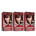 Revlon Colorsilk Beautiful Color, Permanent Hair Dye with Keratin, 100% Gray Coverage, Ammonia Free, 12 Dark Mahogany Brown (Pack of 3) Beauty & Personal Care REVLON