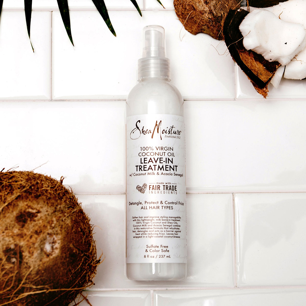 Shea Moisture 100% Virgin Coconut Oil Leave-in Treatment, Shine Curly and Tame Frizz for Tangle-Free Hair, All Natural certified Organic, 8 Ounce Beauty & Personal Care SheaMoisture