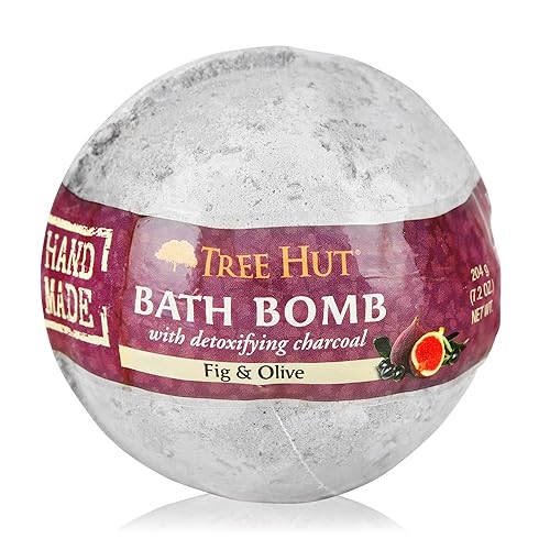 Tree Hut Shea Detoxifying Bath Bomb with Charcoal Fig & Olive, 7.2oz, Ultra Hydrating Bath Bomb for Nourishing Essential Body Care Beauty & Personal Care Tree Hut