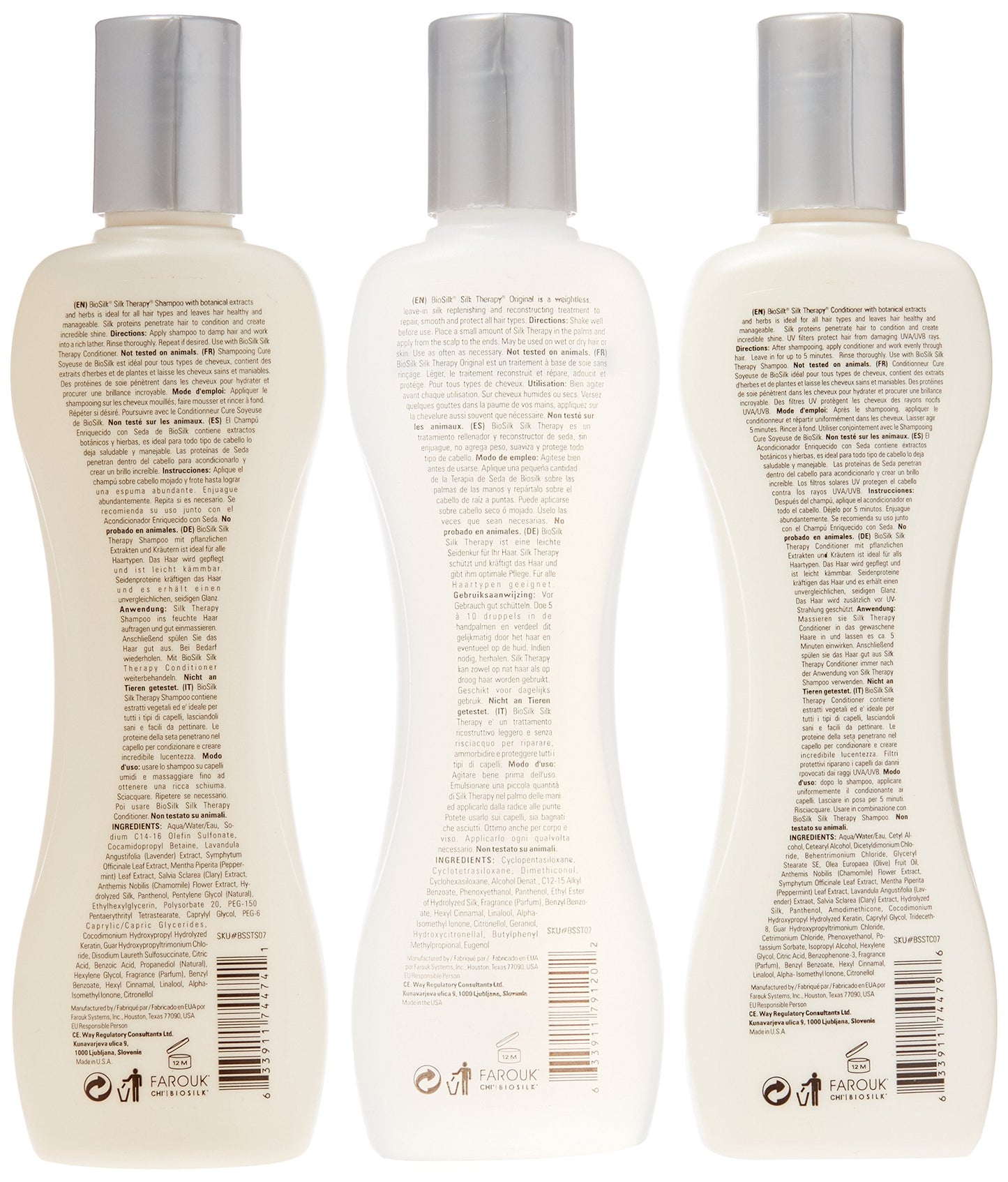 BioSilk Silk Therapy Trio Gift Set: Silk Infused Shampoo, Conditioner & Serum for All Hair Types, Restores & Maintains Hair Health, Paraben & Sulfate Beauty & Personal Care BioSilk