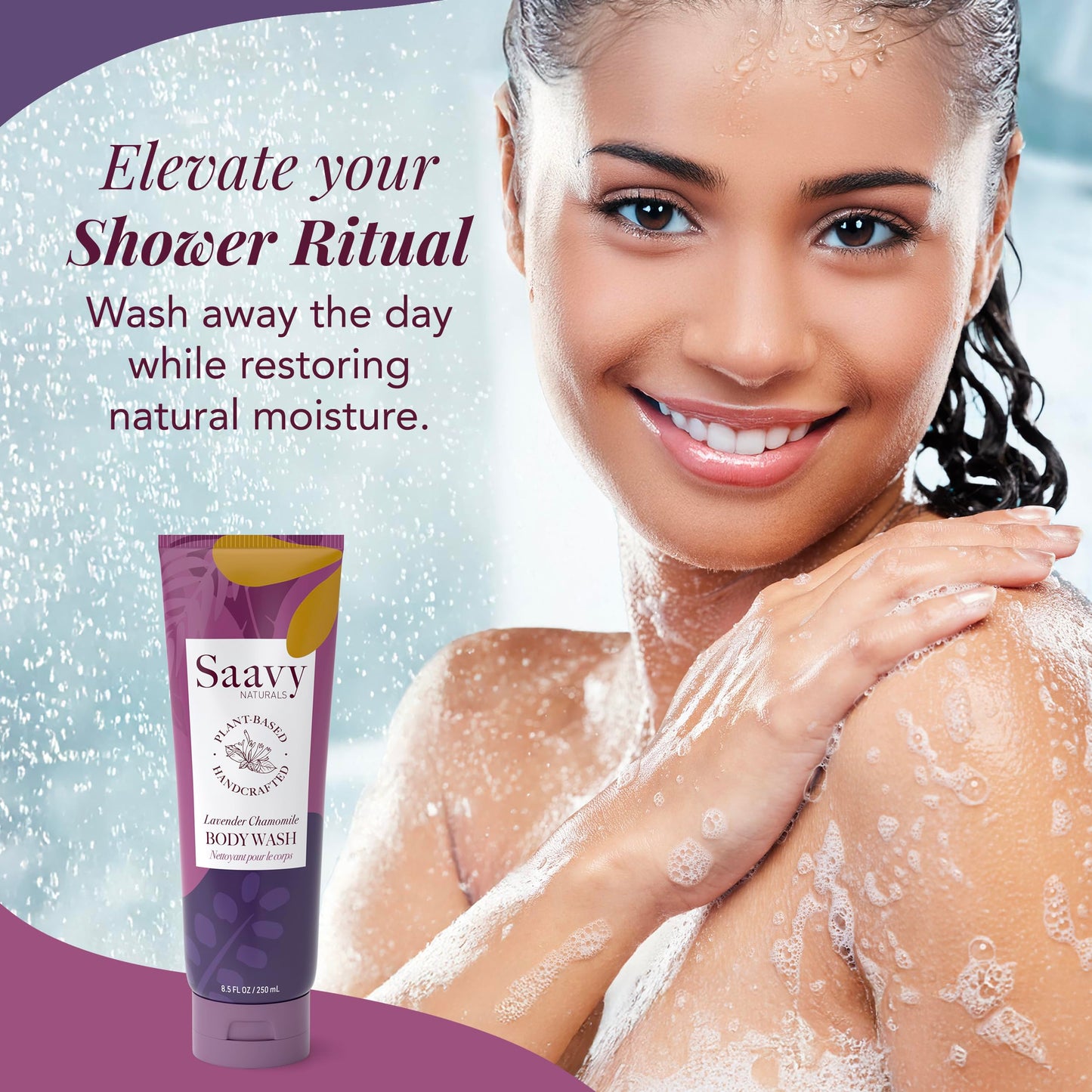 Saavy Naturals Moisturizing Body Wash for Sensitive Skin - Plant-Based & Pure with Coconut Oil, Shea Butter & Aloe Vera - Paraben-Free, Cruelty-Free Beauty & Personal Care Saavy Naturals