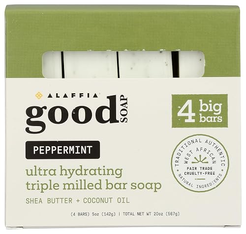 Alaffia, Good Soap Peppermint Value Pack 4 Count, 5 Ounce Beauty & Personal Care Alaffia