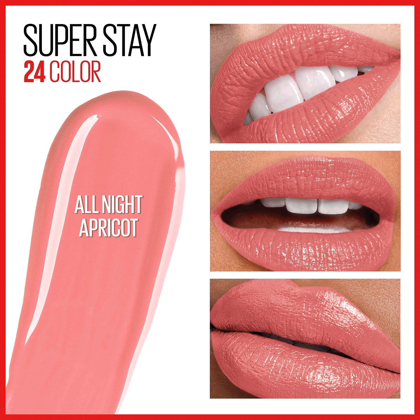 Maybelline Super Stay 24, 2-Step Liquid Lipstick Makeup, Long Lasting Highly Pigmented Color with Moisturizing Balm, All Night Apricot, Nude Orange, 1 Beauty & Personal Care MAYBELLINE
