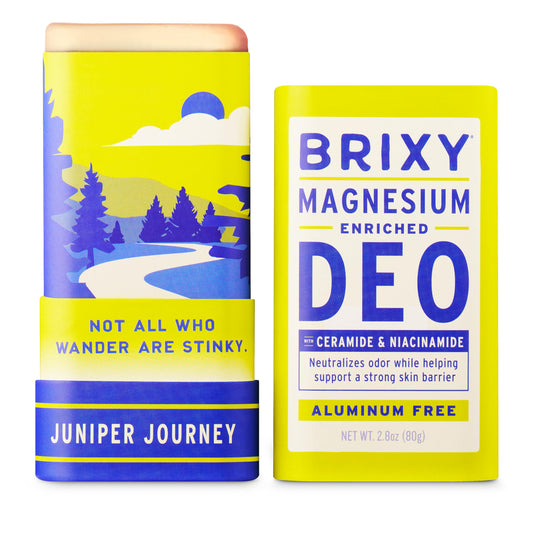 BRIXY Magnesium Deodorant, Ceramide & Niacinamide, Aluminum Free, Baking Soda Free, Plastic Free Packaging, Vegan and Certified Cruelty Free, Patent Beauty and Personal Care BRIXY