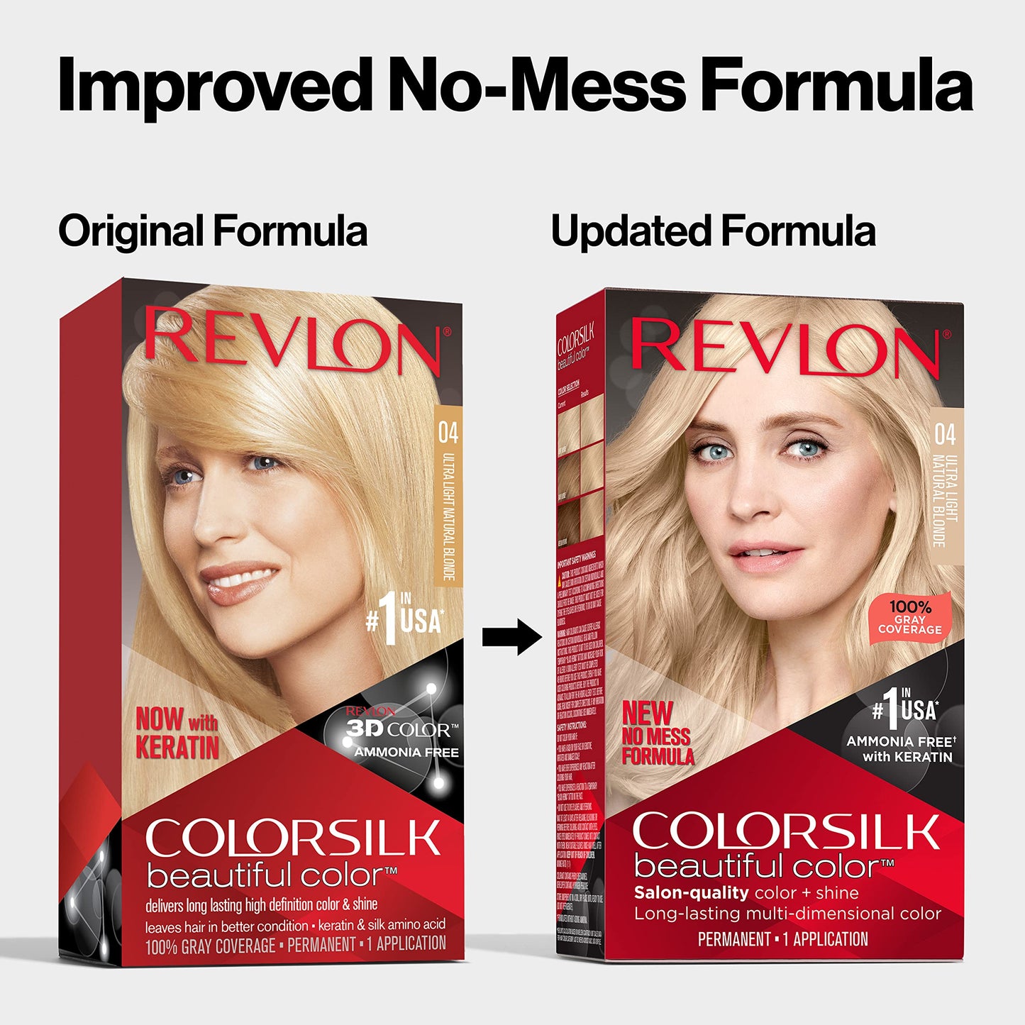 Revlon Permanent Hair Color, Permanent Hair Dye, Colorsilk with 100% Gray Coverage, Ammonia-Free, Keratin and Amino Acids, 03 Ultra Light Sun Blonde Beauty & Personal Care REVLON