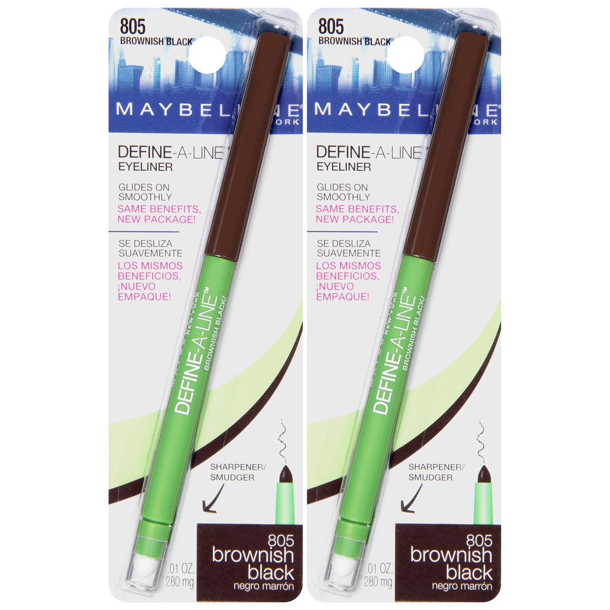 Maybelline Define-A-Line Eyeliner, Brownish Black (Pack of 2) Beauty & Personal Care MAYBELLINE