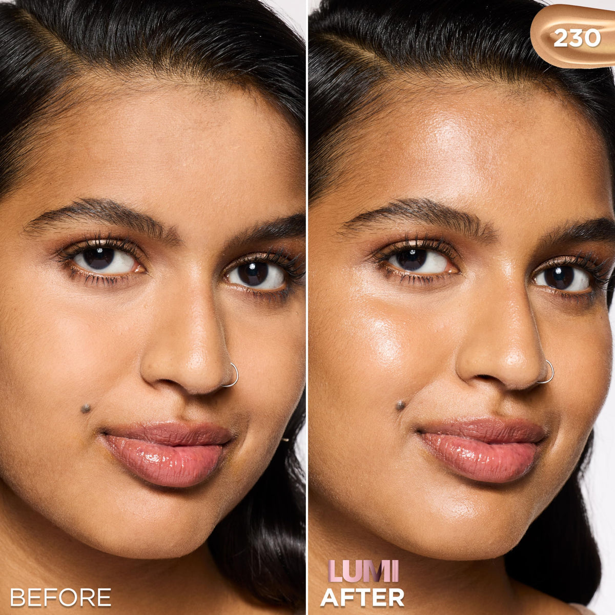 L'Oreal Paris Lumi Le Glow Skin Tint, Lightweight Water-Based Tinted Serum with Foundation-Like Coverage, Glow Illuminator, Neutral 230, 0.85 Fl Oz