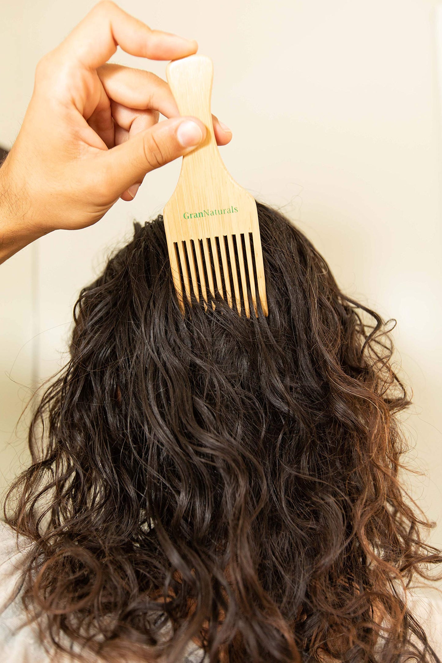 GranNaturals Wooden Comb & Hair Pick - Natural Wood Volumizing & Styling Tool for Thick, Coarse, Curly Hair - Non-Static Comb for Afro & Beard - Long Beauty & Personal Care GranNaturals