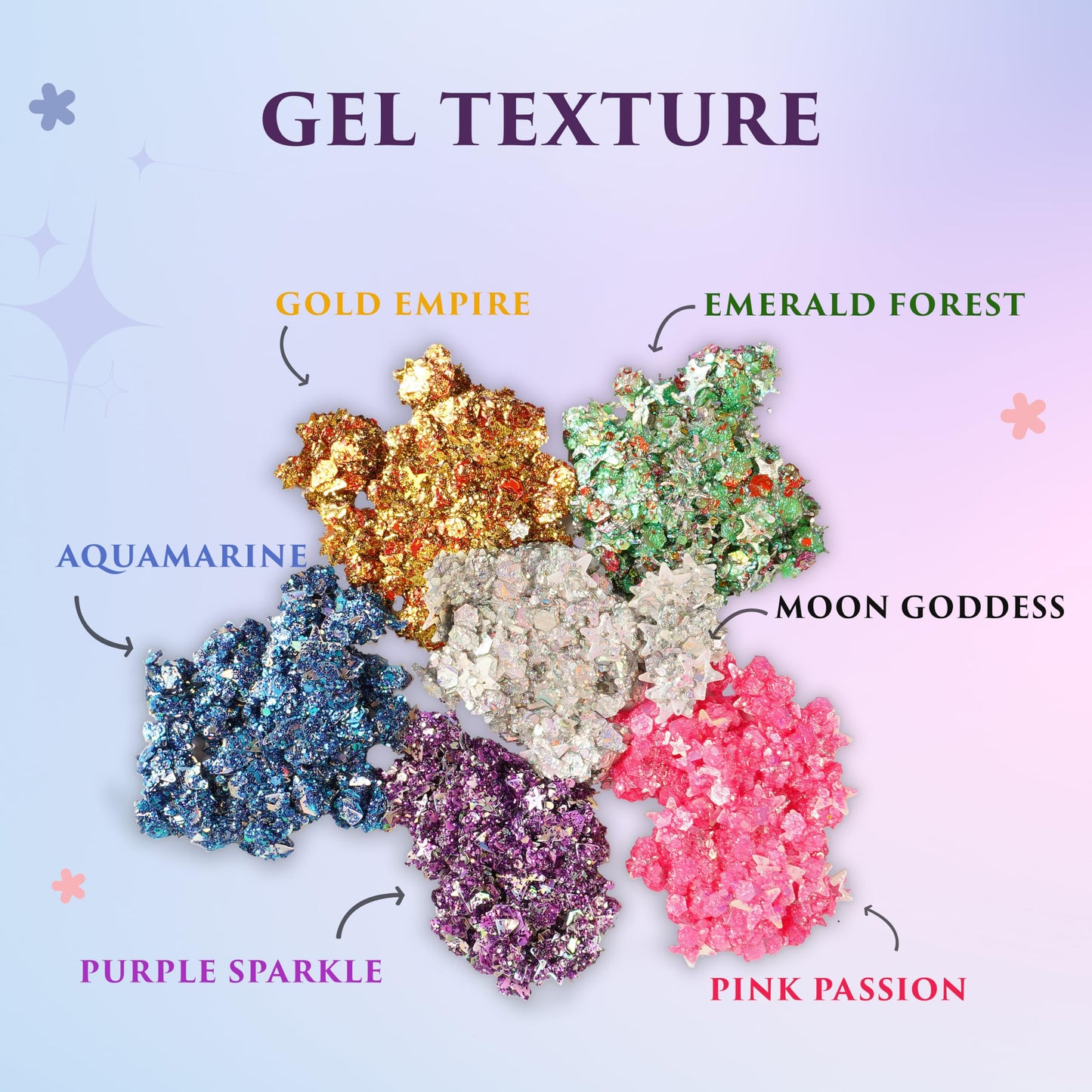Secret of Pharaoh Holographic Chunky Glitter Gel for Face, Body, Hair - Purple Sparkle | Vibrant Colores, Festival and Party Makeup - Versatile Beauty & Personal Care EBIN NEW YORK