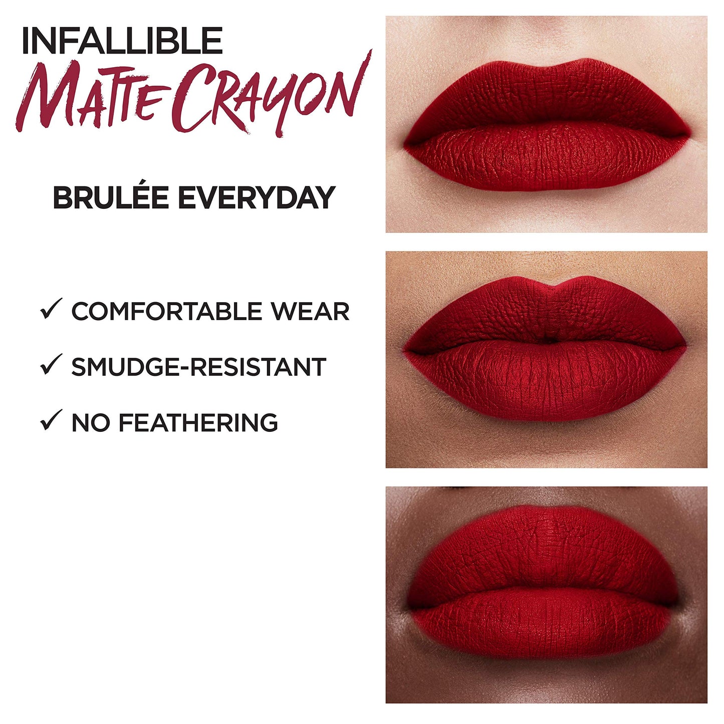 L’Oréal Paris Infallible Matte Lip Crayon, Brulee Everyday (Packaging May Vary) Beauty & Personal Care L'Oreal Paris