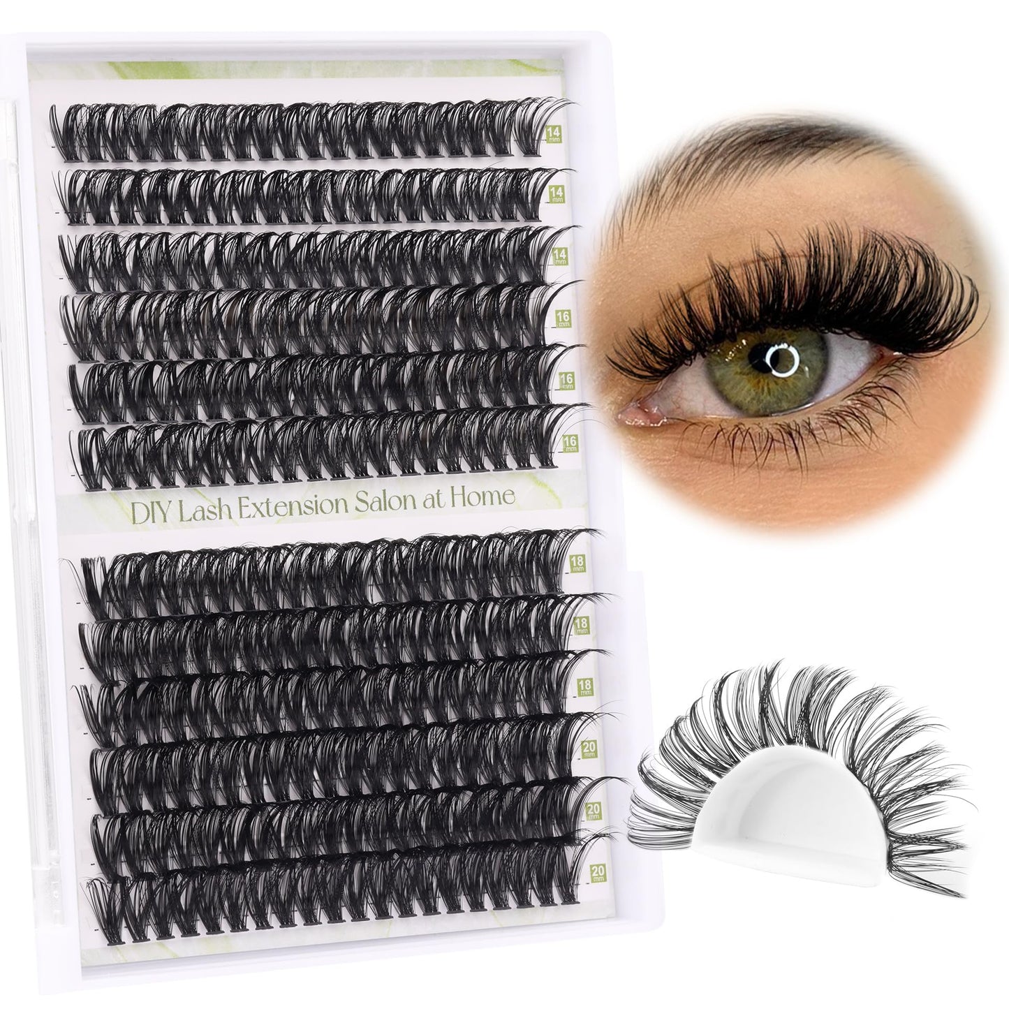 ALICE Lash Clusters DIY Lash Extensions 240PCS 14-20MM Individual Lashes Cluster Lashes Natural 40D Eyelash Extensions Faux Mink Individual Eyelashes Beauty & Personal Care ALICE