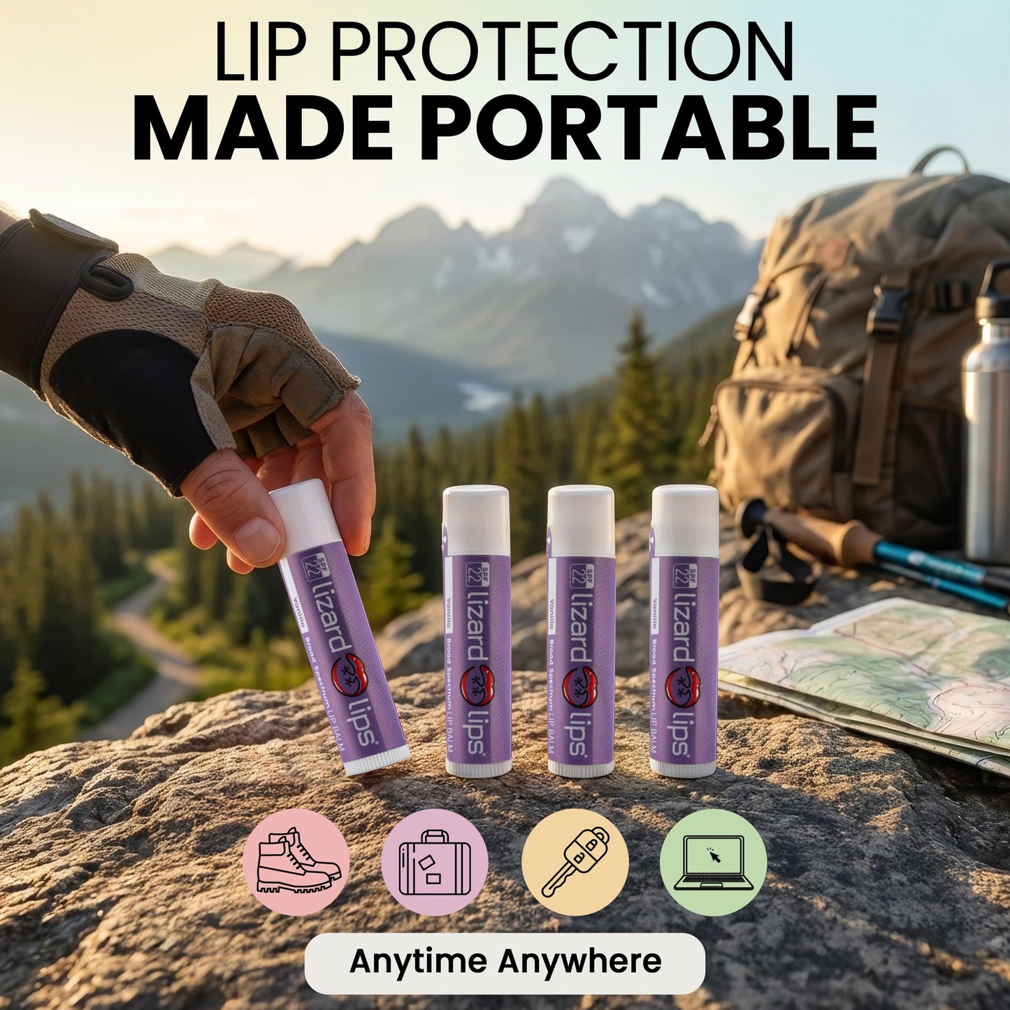 Lizard Lips SPF 22 Lip Balm - Original Vanilla 4 Pack (4) Beauty & Personal Care Lizard Lips