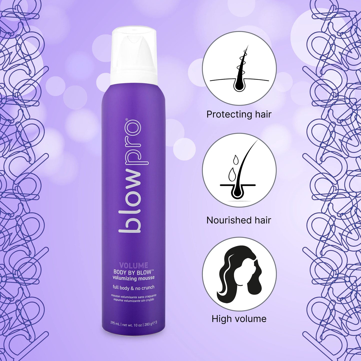 blowpro Body By Blow No Crunch Volumizing Mousse 10oz, Full Body Style, No Stickiness & Crunch, Builds Volume with Added Bounce, Soft touchable Beauty & Personal Care blowpro