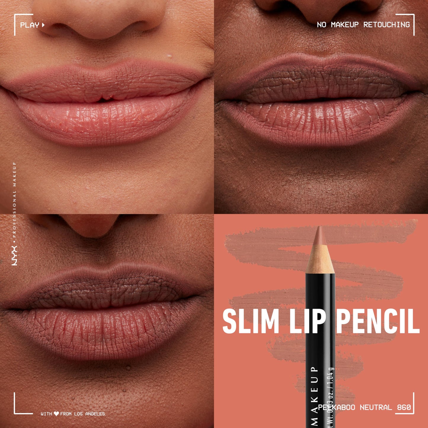 NYX PROFESSIONAL MAKEUP Slim Lip Liner Set, Long-Lasting Creamy Lip Liner Pack Of 3 (Peakaboo Neutral, Nude Pink, Ever) Beauty & Personal Care NYX PROFESSIONAL MAKEUP