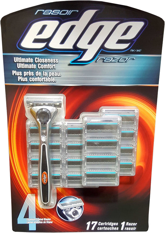 Edge 4-Titanium-Blade Razor with 17 Refills Beauty and Personal Care Edge Razor