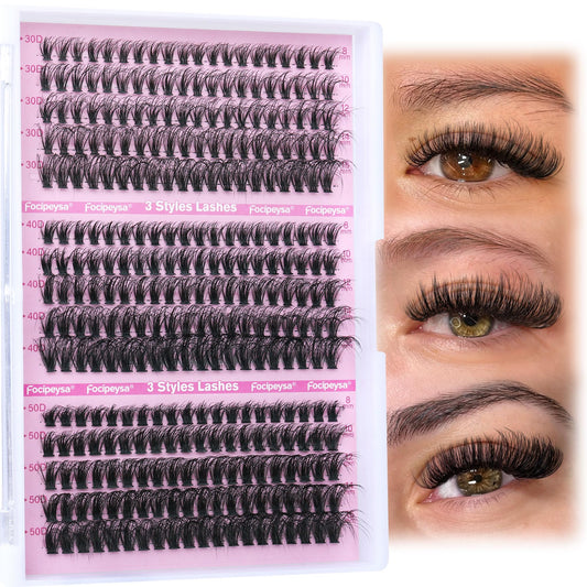 Full Volume Lash Clusters DIY Lash Extension 300pcs Clusters Lashes D Curly Eyelash Extension 8-16mm Individual Lashes Mink for Self Application at Beauty and Personal Care Focipeysa Default Title