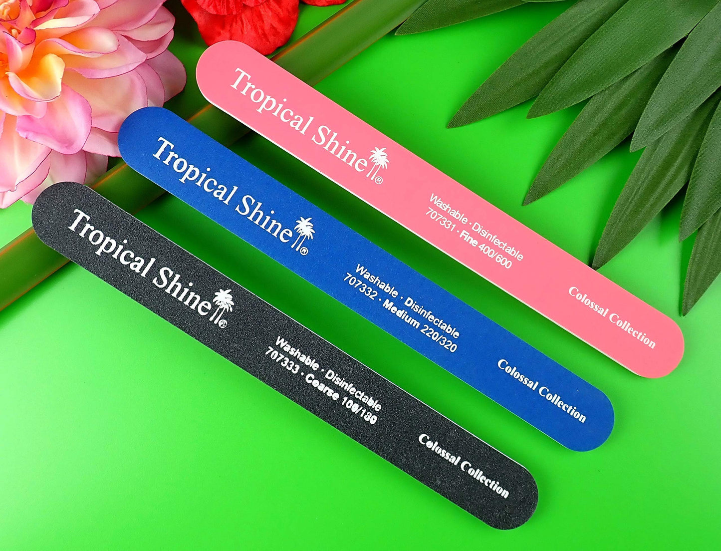 Tropical Shine 8.5 Inches Nail Files For Natural and Acrylic Nails. 3 pcs. Beauty & Personal Care Tropical Shine