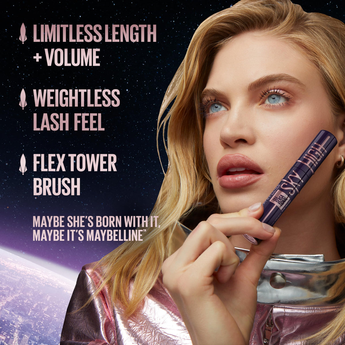 Maybelline Lash Sensational Sky High Washable Mascara Makeup, Volumizing, Lengthening, Defining, Curling, Multiplying, Buildable Formula, Blackest Beauty & Personal Care MAYBELLINE