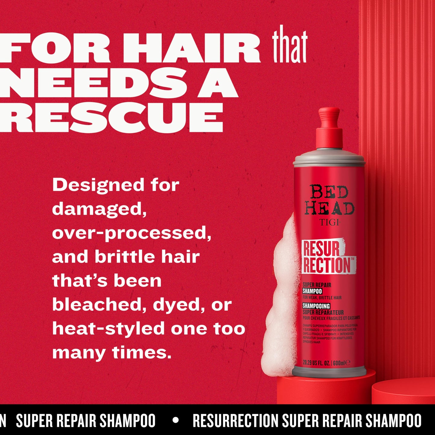 TIGI Bed Head RESURRECTION REPAIR SHAMPOO FOR DAMAGED HAIR 13.53 fl oz Beauty & Personal Care TIGI