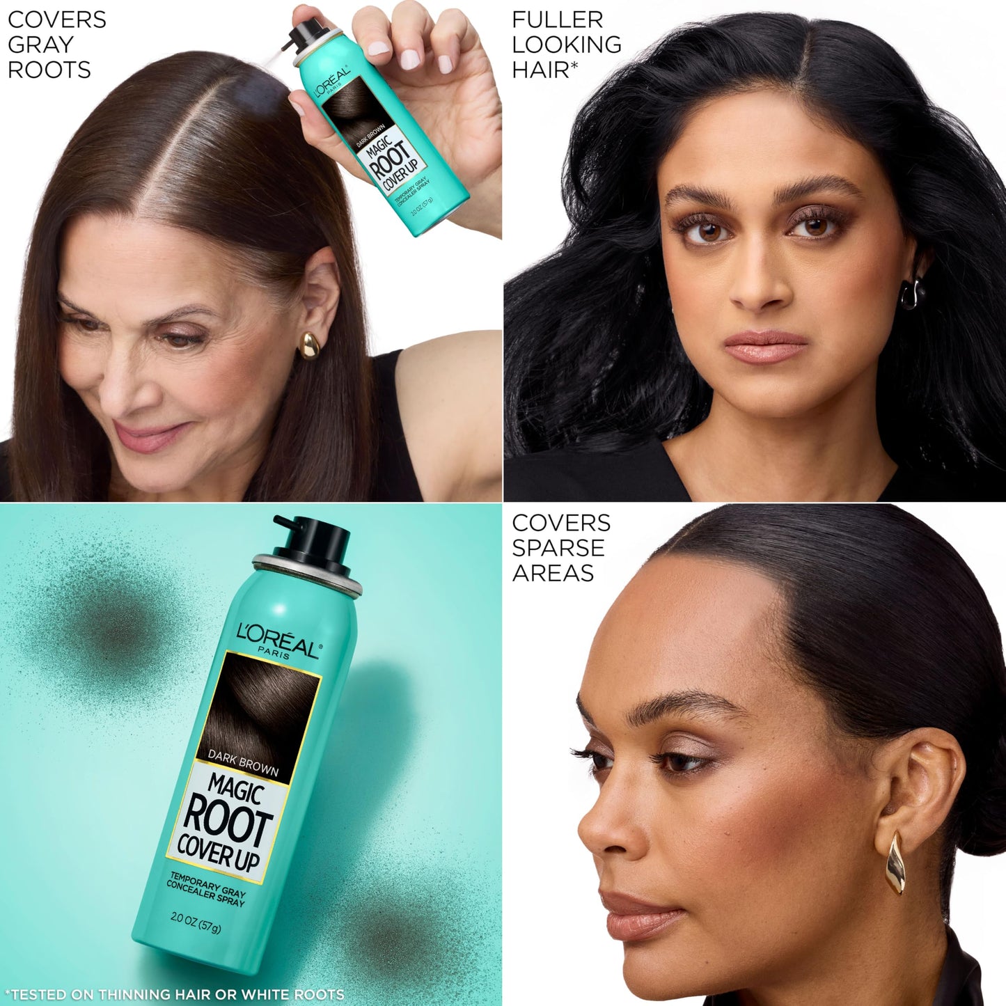 L'Oreal Paris Magic Root Cover Up Gray Hair Spray, 100% Gray Hair Coverage with Buildable, Lightweight, Transfer-Resistant, and Temporary Formula Beauty & Personal Care L'Oreal Paris