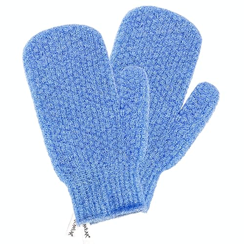 Evridwear Shower Exfoliating Mitts, Deep Cleanse Bathing Scrub Gloves Self Tan Scrubber Mitten Dead Skin Remover for Men and Women,1 Pair Moderate Beauty & Personal Care Evridwear
