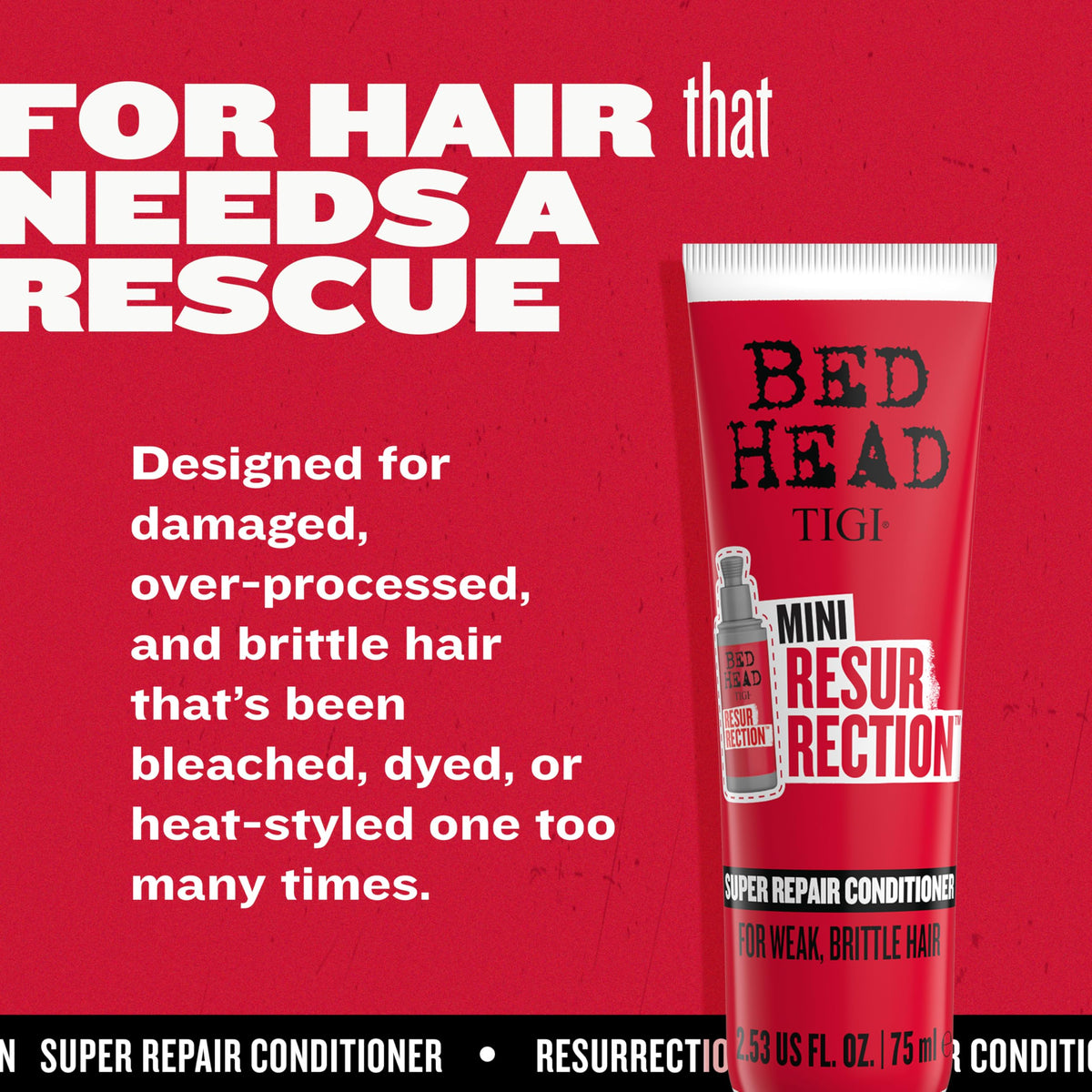 Bed Head by TIGI Resurrection Repair Conditioner for Damaged Hair Travel Size 3.38 fl oz Beauty & Personal Care TIGI