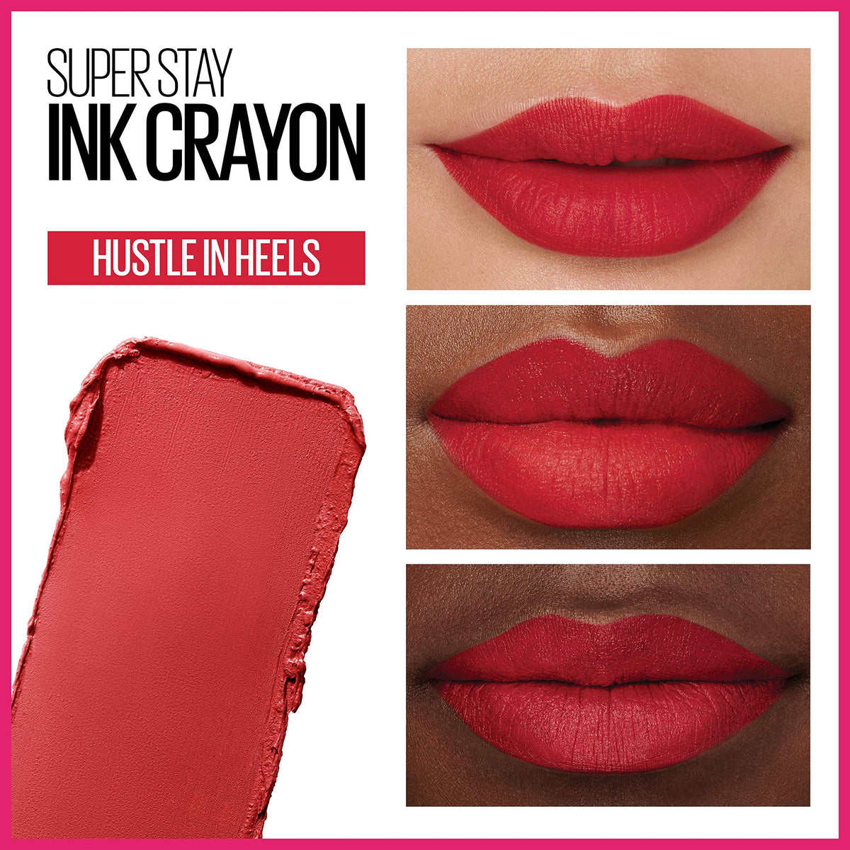 Maybelline Super Stay Ink Crayon Lipstick Makeup, Precision Tip Matte Lip Crayon with Built-in Sharpener, Longwear Up To 8Hrs, Hustle In Heels, Apple Beauty & Personal Care MAYBELLINE