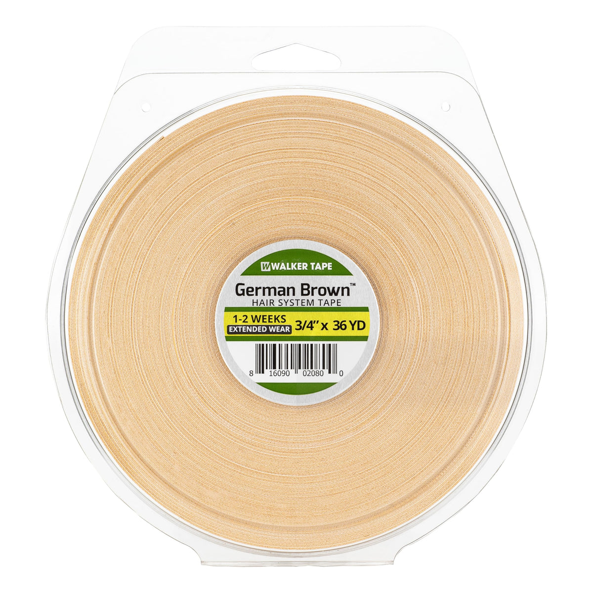 Walker Tape German Brown Tape Roll 3/4" x 36 Yards, Firm Barrier for Hard Bond Adhesives, Low Residue Protective Strip for Poly Bases, Toupee Systems