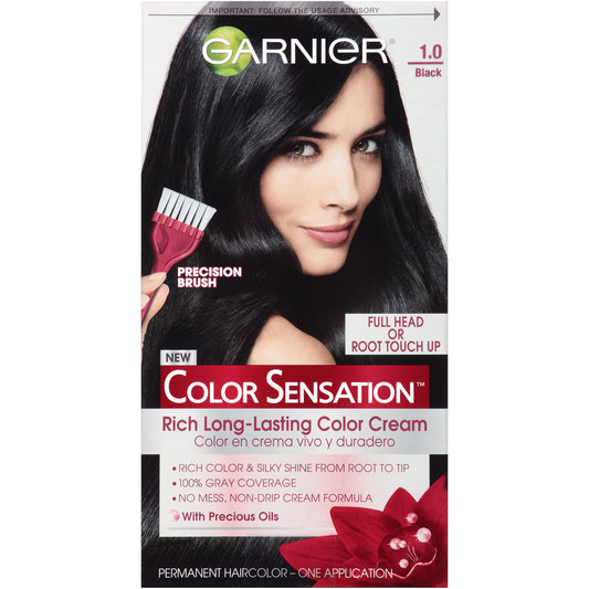 Garnier Hair Color Sensation Rich Long-Lasting Cream, 1.0 Black