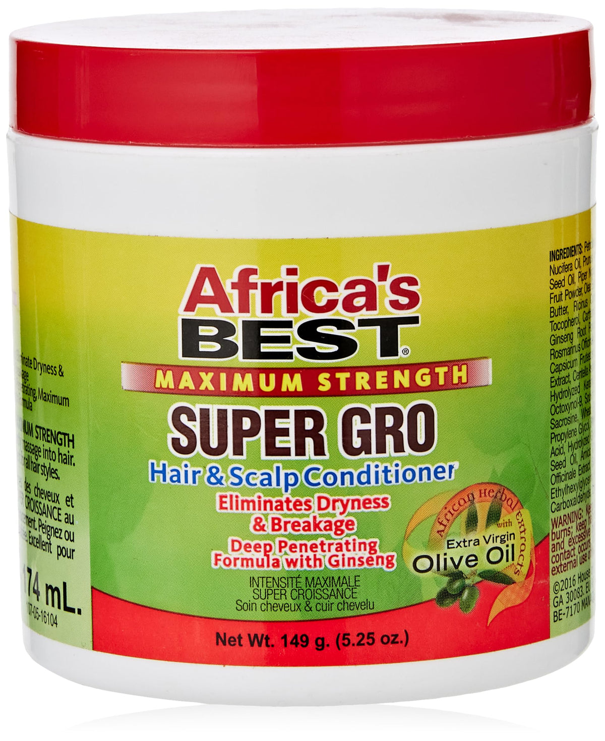 Africa's Best Maximum Strength Super Gro Hair & Scalp Conditioner, 5.25 oz Beauty & Personal Care Africa's Best