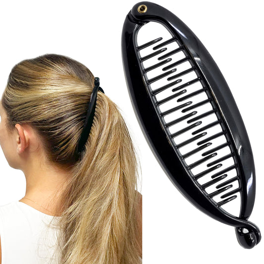 Camila Paris NV136 French Large Banana Clip Hair Comb, Flexible Banana Clips Hair for Thick Hair Ponytail Holder Interlocking Styling Clips for Women Beauty & Personal Care Camila
