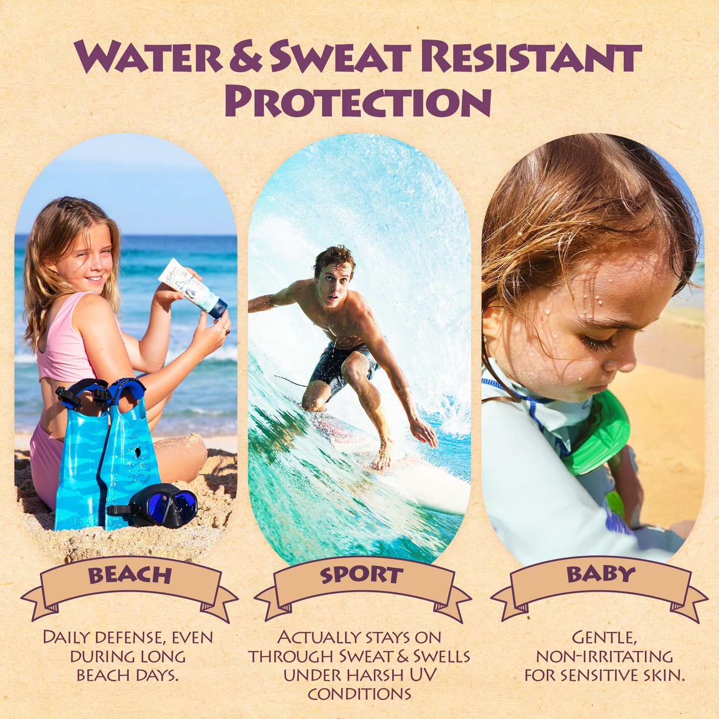 Kokua Sun Care Hawaiian Reef Safe Sunscreen SPF 50 | 3 oz | Zinc Oxide | Mineral Sunscreen | Face & Body | Moisturizing Sun Protection | Water Beauty & Personal Care Kokua Sun Care