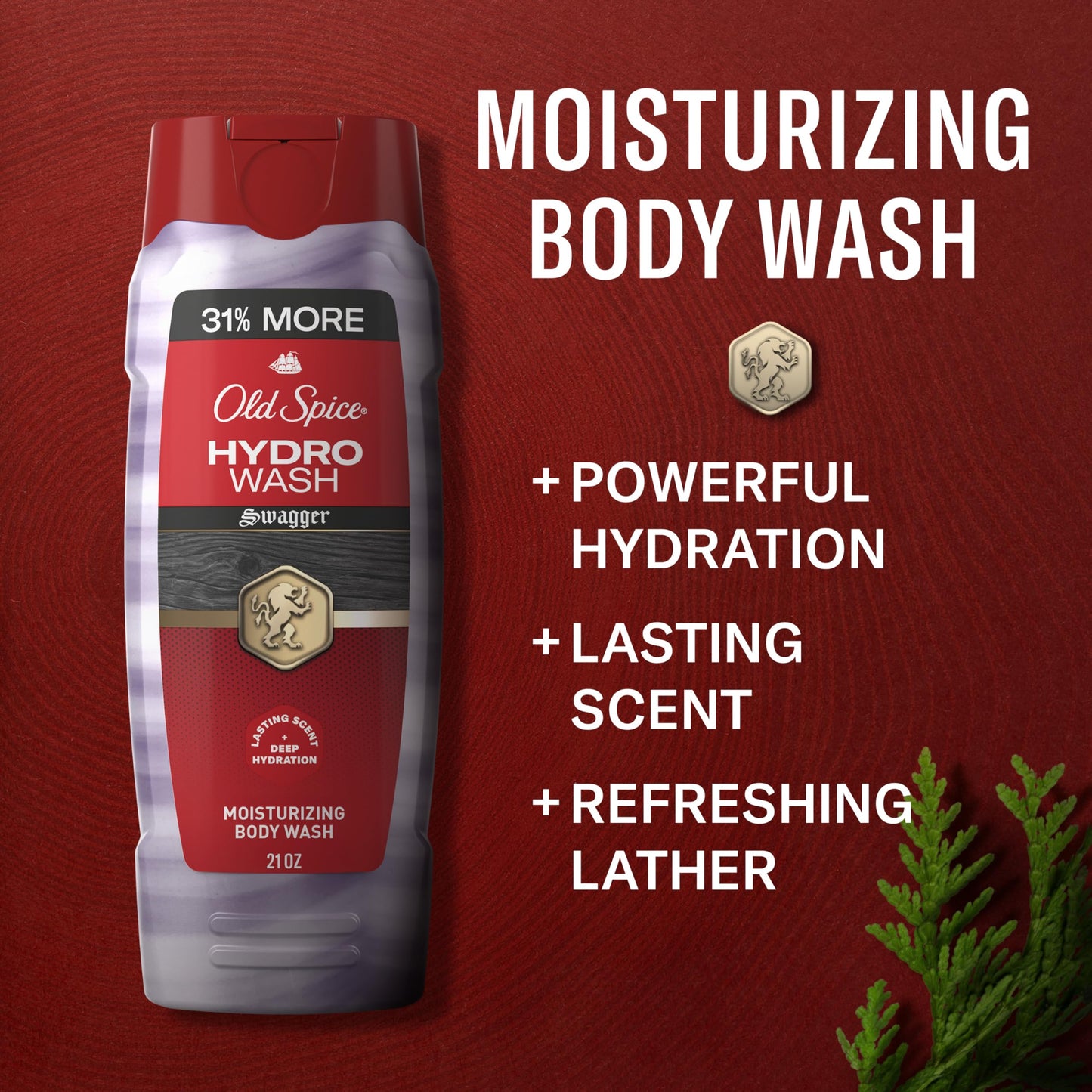 Old Spice Moisturizing Body Wash for Men, Hydro Wash, 2-in-1 Long Lasting Scent & Deep Hydration, 24/7 Shower Fresh, Swagger Scent, 21 oz (Pack of 2) Beauty & Personal Care Old Spice