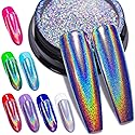 GA&EN Holographic Nail Polishing Powder Fine Rainbow Holo Unicorn Mirror Laser Effect Multi Chrome Manicure Pigment Glitter Dust for Salon Home Nail Beauty & Personal Care GA&EN